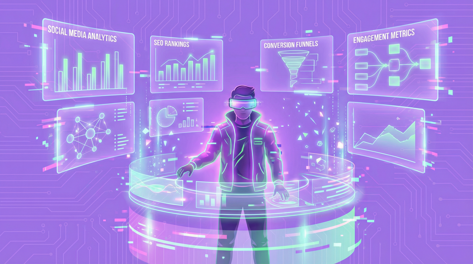 Marketing digital de performance com análise de métricas e SEO